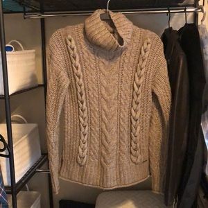 A&F Dark Taupe Chunky Cable Knit Turtleneck